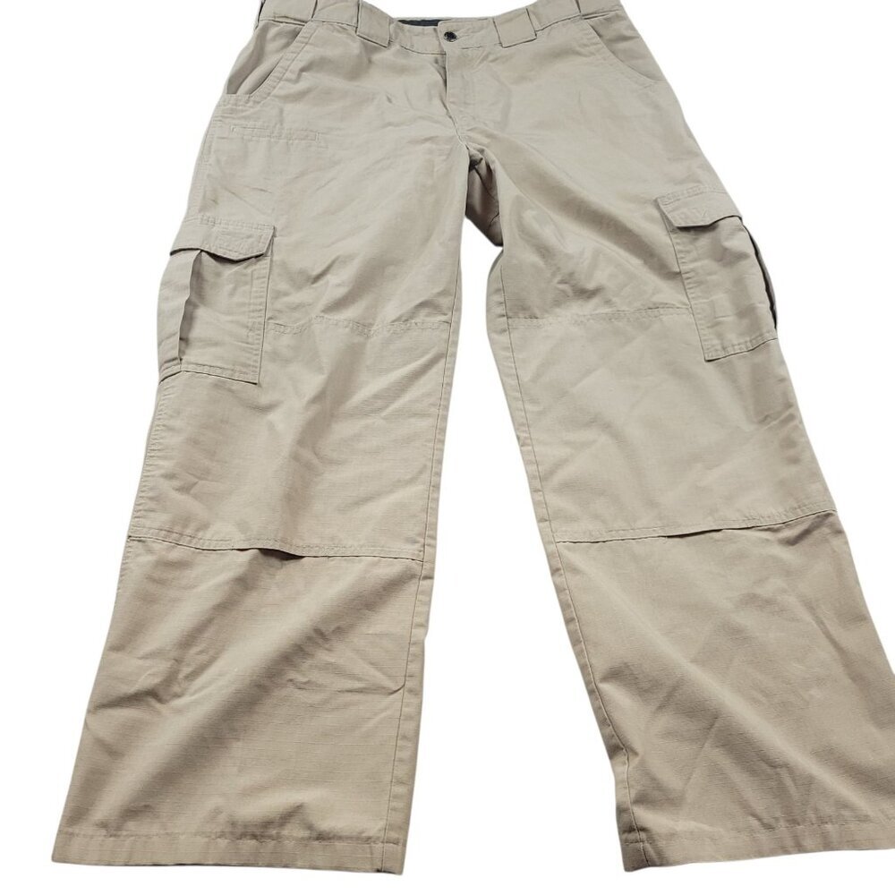 Dickies Pants Mens 40x29 Beige Cargo Work Multi Pocket Ripstop Workwear